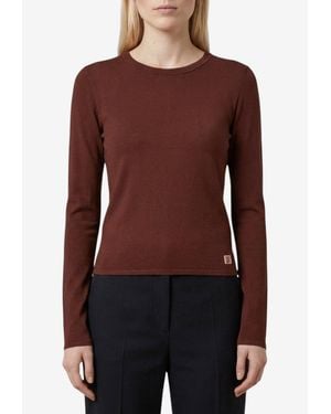 Saint Laurent Cassandre Long-Sleeved Top - Red