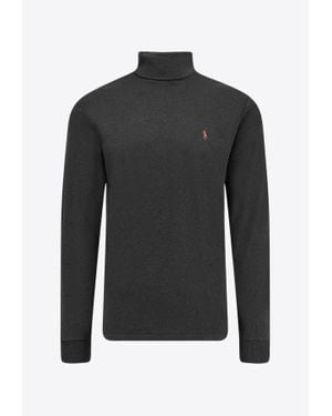 Polo Ralph Lauren Turtleneck Faded Logo Sweater - Black