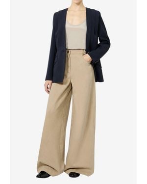 Max Mara Alamaro Wide-Leg Denim Pants - Blue