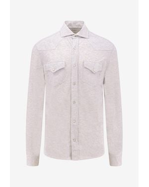 Brunello Cucinelli Long-Sleeved Buttoned Shirt - Pink