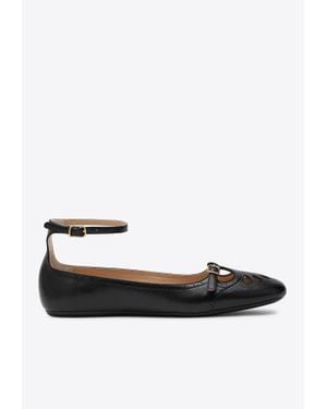 Chloé Misty Nappa Leather Ballet Flats - White