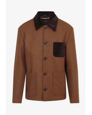 Marni Double Splittable Wool Felt Workwear Jacket - Brown
