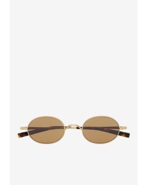 Saint Laurent T Round-Frame Sunglasses - White