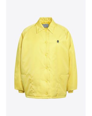 Prada Embroidered Puffer Jacket - Yellow