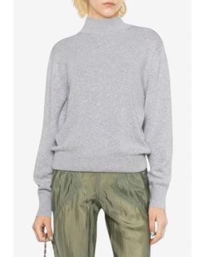 Fendi Logo Wool Jumper With Strap - Grey