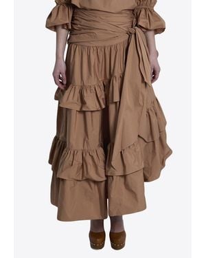 Chloé Ruffled Maxi Skirt - Brown