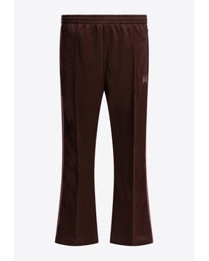 Needles Poly Smooth Logo Boot-Cut Pants - Brown
