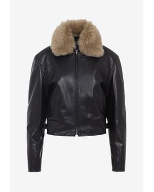 Phoebe Philo Cropped Aviator Jacket - Black