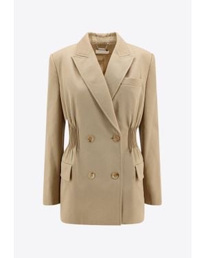 Chloé Double-Breasted Wool Jacket - Natural