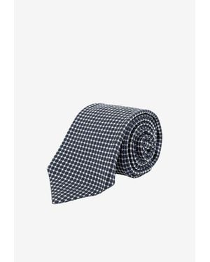 Kiton Micro-Patterned Silk Tie - Blue