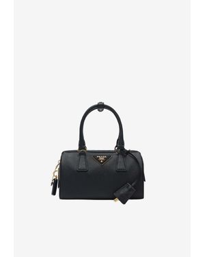 Prada Small Saffiano Leather Top-Handle Bag - Black