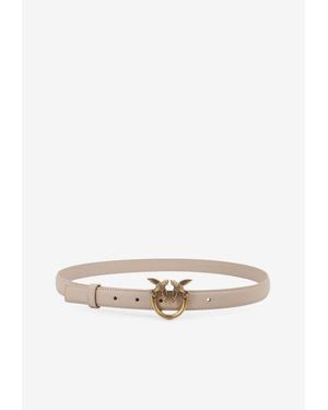 Pinko Love Birds Leather Belt - White