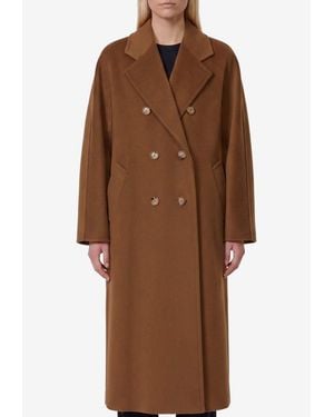 Max Mara Madame Double-Breasted Wool And Cashmere Coat - Brown