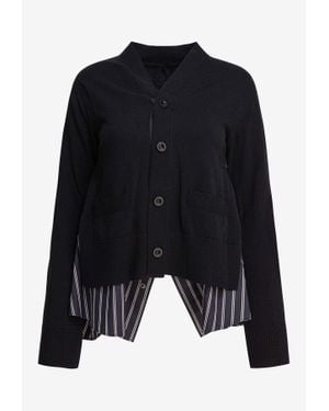 Sacai Layered Button-Up Cardigan - Blue