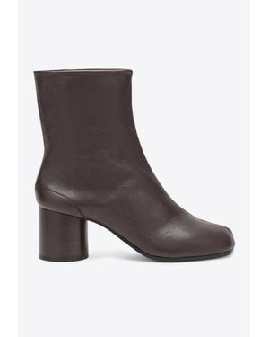 Maison Margiela Tabi 60 Leather Ankle Boots - Brown