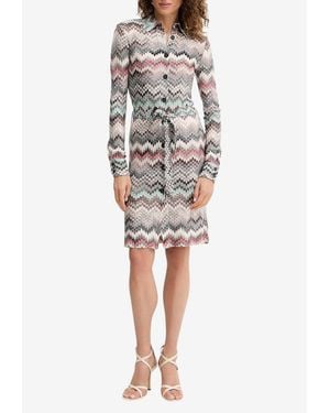 Missoni Patterned Knit Shirt Dress - Multicolor