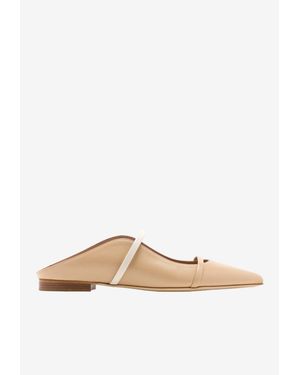 Malone Souliers Maureen Two-Tone Leather Flat Mules - White