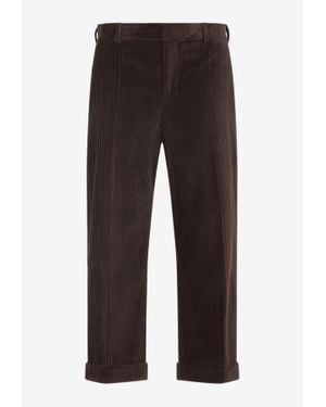Moschino Wide-Leg Corduroy Pants With Drawstring Waist in