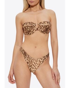 Zimmermann Leopard Print Padded Bikini Top - Natural