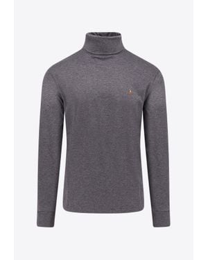 Polo Ralph Lauren Embroidered Logo Turtleneck Sweater - Gray