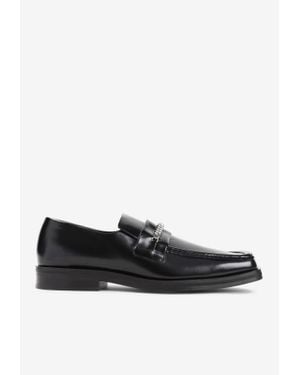 Martine Rose Square-Toe Leather Loafers - Black
