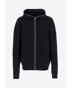 Rick Owens Zip-Up Wool Cardigan - Black