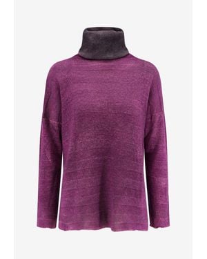 F Cashmere Bruco 89 Cashmere Turtleneck Sweater - Purple