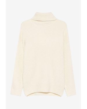 TOTEME Alpaca-Blend Turtleneck Bouclé Sweater - Natural