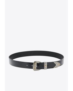 Pinko Monogram Leather Belt - White
