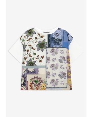 Weekend by Maxmara Pampas Printed Crewneck T-Shirt - Blue