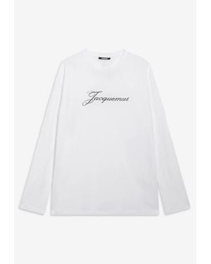 Jacquemus Signature Logo Long-Sleeved T-Shirt - White