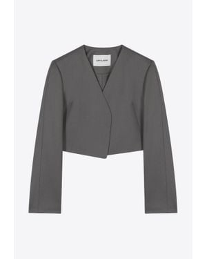 【LOW CLASSIC】 COLLARLESS SHORT JACKET / 追跡付 Single Collar Short Jacket | UNIQLO US