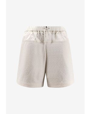 Moncler Drawstring Mini Fleece Shorts - White