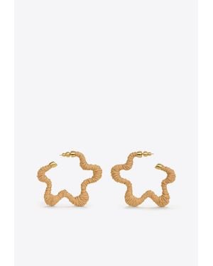 Cult Gaia Emiko Star-Shaped Rattan Earrings - White