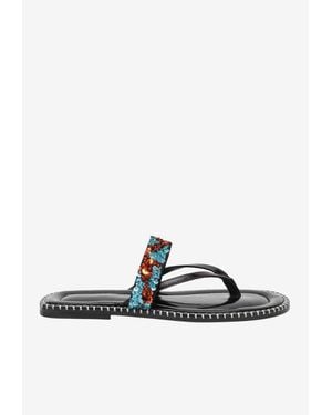 Dries Van Noten Sequin Embellished Slippers - White