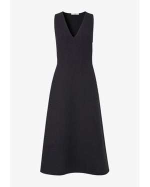 Fendi Silk And Wool Midi Dress - Black