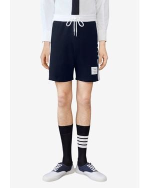 Thom Browne 4-Bar Stripes Track Shorts - Blue