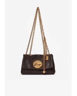 Chloé Small Heritage Grained Leather Shoulder Bag - White