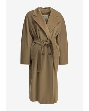 Max Mara Madame Icon Long Wool Coat - Natural