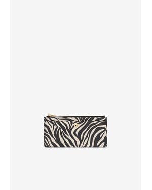 Tom Ford Zebra Print Zipped Cardholder - White