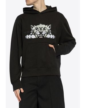 KENZO Logo-Printed Hooded Sweatshirt - Black