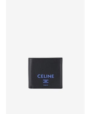 Celine Logo Print Bi-Fold Wallet - White