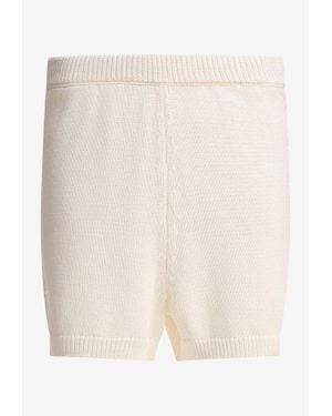Loulou de Saison Andel Crochet Knit Mini Short - Natural