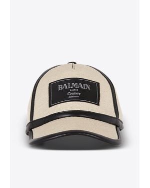 Balmain Canvas Couture Baseball Cap - Natural