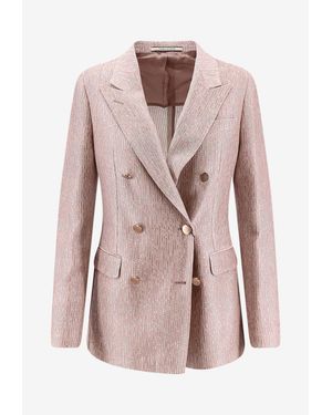 Tagliatore Parigi Double-Breasted Buttoned Blazer - Pink