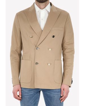 Tonello Double-Breasted Cotton Blazer - Natural