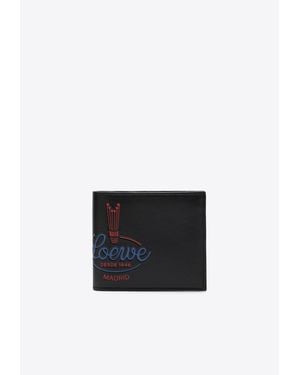 Loewe Leather Bi-Fold Logo Wallet - White