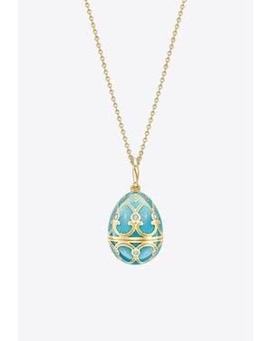Faberge Heritage Egg Pendant Necklace - Blue