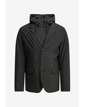 Herno Resort Single-Breasted Blazer - Black