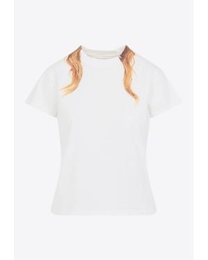 Maison Margiela Blonde Hair Print T-Shirt - White